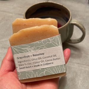 VEGAN Grapefruit Rosemary Soap (2 bars, total 8 oz.)